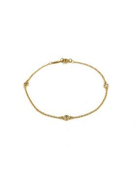 Tiffany & Co Diamond by the Yard 18K Gold Yellow Clear Bracelet